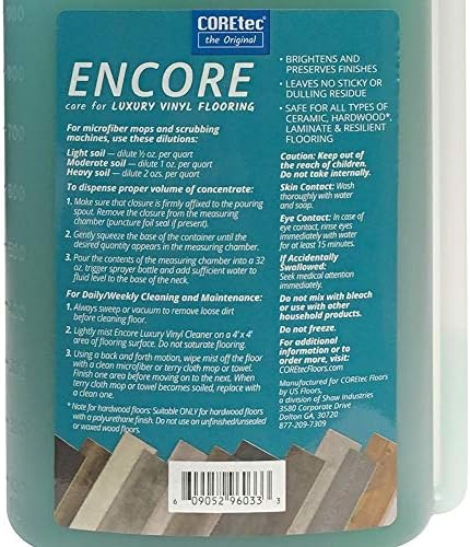 Limpiador Concentrado COREtec ENCORE 03Z78 para Pisos de Vinilo de Lujo, 32 oz (Recargas 16x) - imagen 3