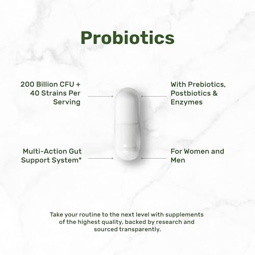 Suplemento DEAL Probióticos para Mujeres y Hombres, 200 Mil Millones CFU por Porción, 240 Cápsulas Vegetarianas, Suministro de 4 Meses | 40 Cepas con - imagen 3