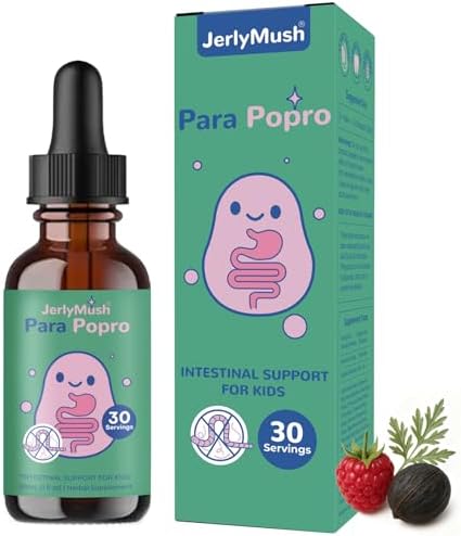 JerlyMush ParaPopro Mezcla Herbal para Humanos y Niños - Limpieza de Ajenjo, Nogal Negro y Clavo, Soporte Digestivo, Sabor a Frambuesa, 1 fl oz/30 - imagen 1