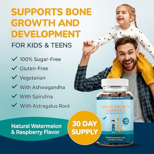 Gomitas de Crecimiento Akros para Niños y Adolescentes | Sin Azúcar, Calcio + Vitamina D3 y K2 | Soporte para Altura y Huesos | Ashwagandha, - imagen 2