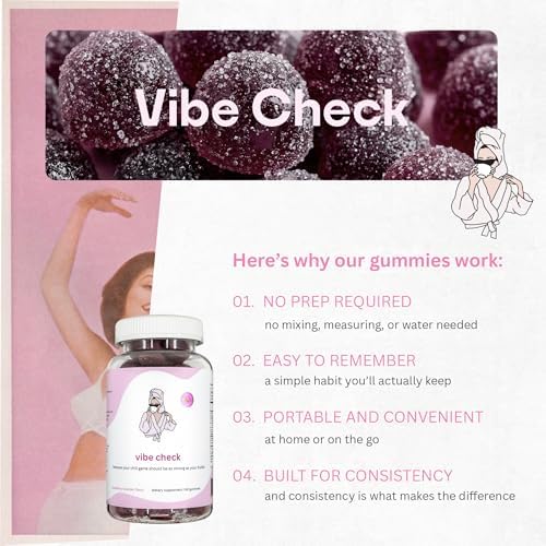 Gummies de Magnesio Balancing Act - Vibe Check para Mujeres – Sin Melatonina, Apoyo a la Calma y Relajación con Magnesio, Manzanilla y Melisa – Mora - imagen 5