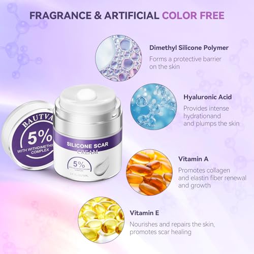 Crema Avanzada para Cicatrices, Gel de Silicona para Cicatrices Nuevas y Viejas, Eliminación de Cicatrices Quirúrgicas, Estrías, C-Section, Keloides, - imagen 4