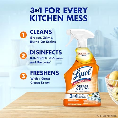 Limpiador Antibacterial Reckitt Lysol Kitchen Pro 22 Fl Oz (Paquete de 3) - Incluye 1 Limpiador de Inodoro Auto In-The-Bowl, Fresco Atlántico - imagen 2
