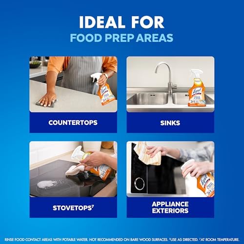 Limpiador Antibacterial Reckitt Lysol Kitchen Pro 22 Fl Oz (Paquete de 3) - Incluye 1 Limpiador de Inodoro Auto In-The-Bowl, Fresco Atlántico - imagen 3