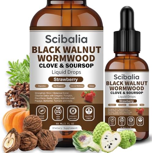 Scibalia Limpieza de Ajenjo, Nogal Negro y Clavo para Humanos, 19 en 1 Detox Intestinal Orgánico, Tinte Vegano con Guanábana, Calabaza y Aceite de - imagen 1