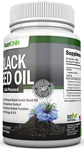 Aceite de Semilla de Nigella Sativa - 1000 Mg - 180 Cápsulas Blandas - Prensado en Frío, No Transgénico - Alto Contenido de Timoquinona - Rico en - imagen 5