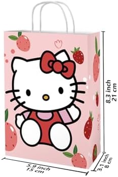 Kitty Suministros para Fiesta de Cumpleaños, 16PCS Bolsas de Regalo, 8 Diseños a Doble Cara, Perfectas para Decoraciones Kawaii de Cumpleaños - imagen 3