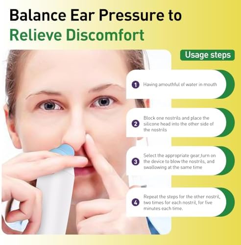Balanceador de Presión del Oído Eustachiano, Alivio para Tinnitus y Zumbido en los Oídos | Uso en Aire, Buceo y Altitud | Alivio Seguro | Blanco - imagen 7