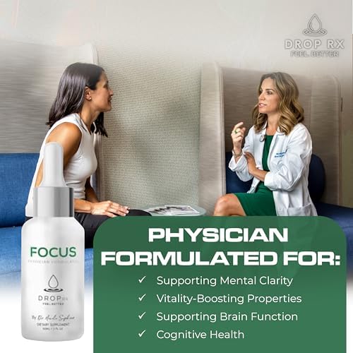 Gotas Líquidas Herbales DropRX Focus para Adultos - Ginseng, Ginkgo Biloba, Bacopa, Romero y Salvia - Suplemento Orgánico para la Salud Cerebral y - imagen 2