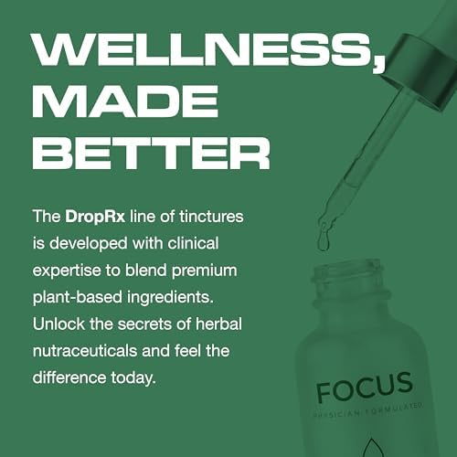Gotas Líquidas Herbales DropRX Focus para Adultos - Ginseng, Ginkgo Biloba, Bacopa, Romero y Salvia - Suplemento Orgánico para la Salud Cerebral y - imagen 6
