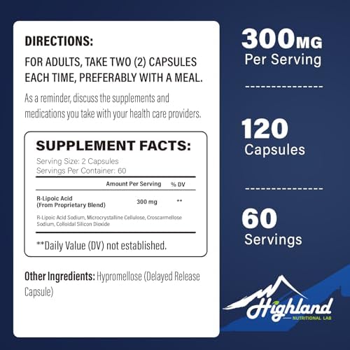Ácido R Lipoico (Na) 300mg por Porción, 120 Cápsulas, Hasta 5X Mejor Absorción, Suplemento Dietético para Metabolismo Saludable y Antioxidantes - 1 - imagen 3