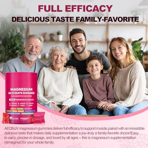 Gomitas de Magnesio Glycinate 600mg, Complejo de Magnesio de Alta Absorción, Sin Azúcar, con Vitamina D, B6 y CQ10 para Relajación y Soporte Muscular - imagen 8