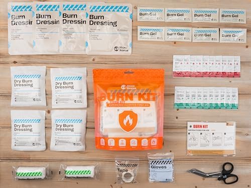 Kit de Quemaduras RHINO RESCUE, 4 apósitos de 4x4”, 8 paquetes de gel para quemaduras de 3.5g, 4 almohadillas, crema calmante, guantes, tijeras y - imagen 6