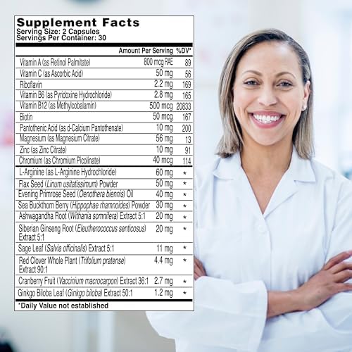 Suplementos para la Menopausia Health & Her - Soporte Multi-Nutriente, Vitaminas para Energía, Huesos, Músculos, Piel y Cabello, Vegano, Sin Gluten, - imagen 3