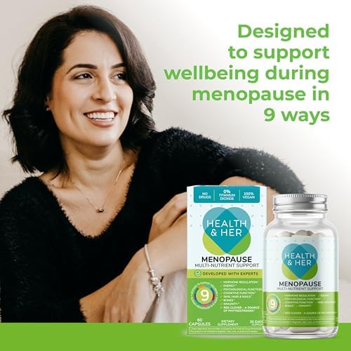 Suplementos para la Menopausia Health & Her - Soporte Multi-Nutriente, Vitaminas para Energía, Huesos, Músculos, Piel y Cabello, Vegano, Sin Gluten, - imagen 7