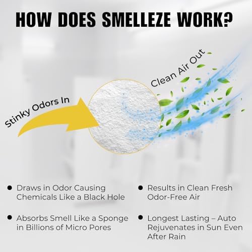 Polvo Absorbente de Orina y Gel para Excremento SMELLEZE | Eliminador de Olores Fuertes | Solidificador y Desodorante para Baños Portátiles, - imagen 4