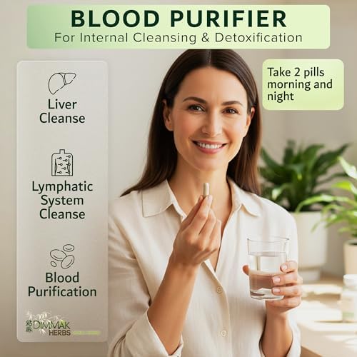 Dimmak Herbs Purificador de Sangre y Limpieza Linfática - Suplemento Detox Orgánico para Piel, Hígado e Inmunidad - 100 Cápsulas Veganas - imagen 2