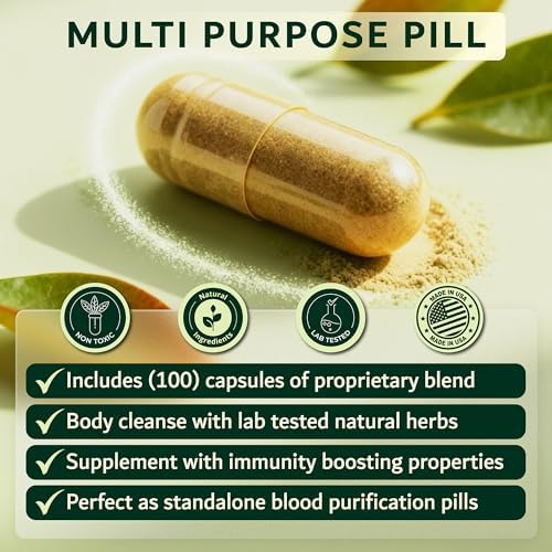 Dimmak Herbs Purificador de Sangre y Limpieza Linfática - Suplemento Detox Orgánico para Piel, Hígado e Inmunidad - 100 Cápsulas Veganas - imagen 5