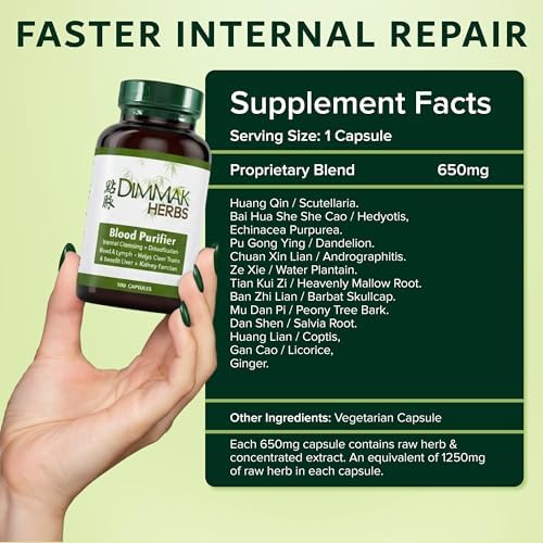 Dimmak Herbs Purificador de Sangre y Limpieza Linfática - Suplemento Detox Orgánico para Piel, Hígado e Inmunidad - 100 Cápsulas Veganas - imagen 6