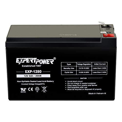 Batería Recargable ExpertPower EXP1280 de 12V 8AH SLA AGM para Juguetes Eléctricos, Reemplazo para UPS APC y Alarmas, Reemplaza UB1280 con Terminales - imagen 4