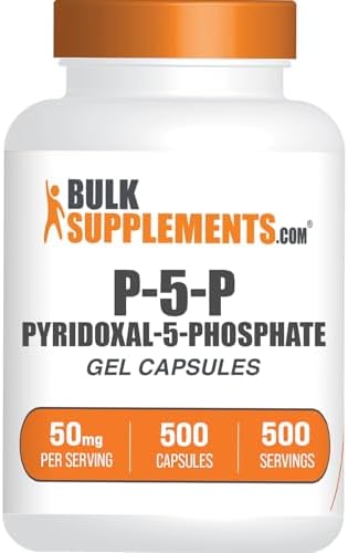 Cápsulas de Pyridoxal 5 Fosfato de BulkSupplements.com - Suplemento de Vitamina B6, Libre de Gluten, 50mg por Porción, 500 Contenido - imagen 1