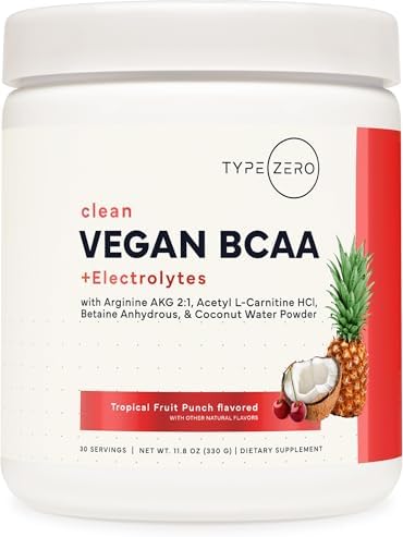 Type Zero Ultra Clean Polvo Vegano de BCAA + Electrolitos (Sabor Tropical) 6G 2:1:1 Sin Azúcar/Sin Sucralosa - Suplemento de Aminoácidos Vegano, 30 - imagen 1