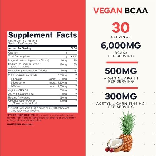 Type Zero Ultra Clean Polvo Vegano de BCAA + Electrolitos (Sabor Tropical) 6G 2:1:1 Sin Azúcar/Sin Sucralosa - Suplemento de Aminoácidos Vegano, 30 - imagen 2