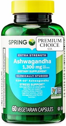 Ashwagandha Premium Choice Co Spring Valley - 1300mg - 60 Cápsulas - Incluye Sticker - imagen 1