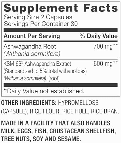 Ashwagandha Premium Choice Co Spring Valley - 1300mg - 60 Cápsulas - Incluye Sticker - imagen 2