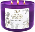 Vela Aromática de Lavanda Francesa y Vainilla de 3 Mechas | 15.8 oz | Vela de Soya para el Hogar | Aroma Floral Relajante | Regalos Acogedores para - imagen 1