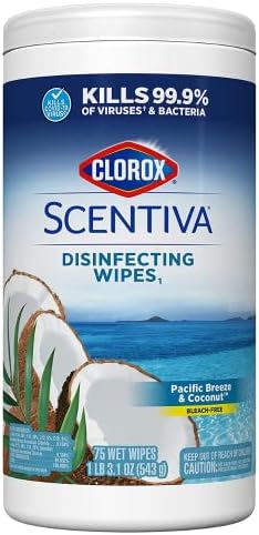 Limpiador Multiusos en Spray y Toallitas Desinfectantes Clorox Scentiva, Aroma Brisa del Pacífico y Coco - Paquete de 2 Productos - imagen 3