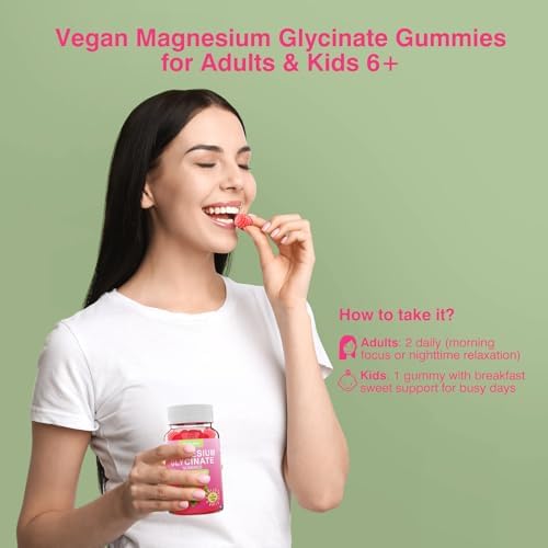 Gomitas de Magnesio para Adultos, Sin Azúcar, 600mg de Magnesio Glicinato con Ashwagandha, Melisa y GABA para Sueño y Relajación, Veganas, 60 - imagen 7