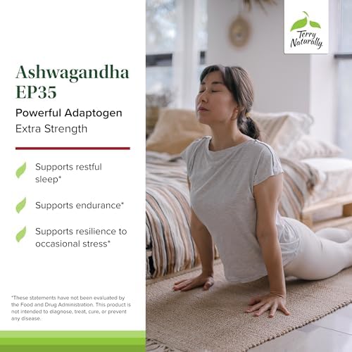 Terry Naturally Ashwagandha EP35 Extra Fuerte - 60 Cápsulas - Adaptógeno Potente - Sin OGM, Vegano - 60 Porciones - imagen 3