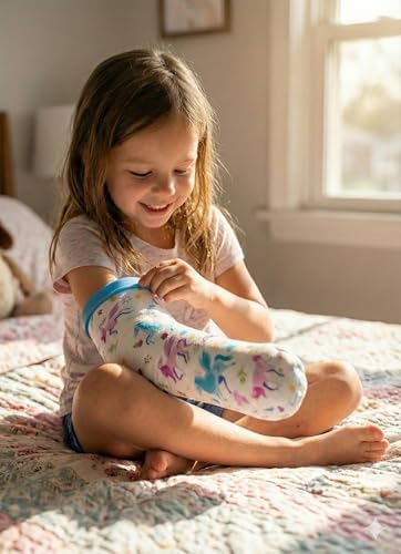 Cubierta Impermeable para Yeso de Niños Drykins – Manguito a Prueba de Fugas con Sello de Silicón – Diseño Reutilizable de Unicornio (Para Brazos de - imagen 7