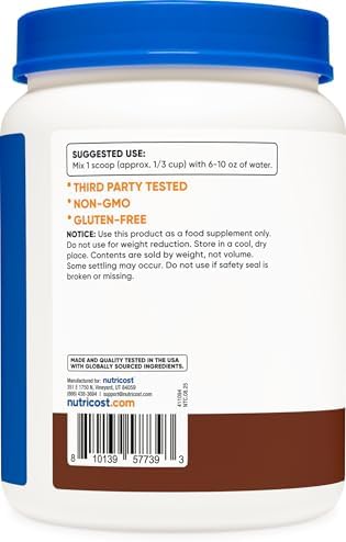Proteína en Polvo de Guisante Nutricost (2 LBS) Chocolate - 20g de Aislado de Proteína Vegana, Sin OGM, Sin Gluten, 31 Porciones - imagen 4