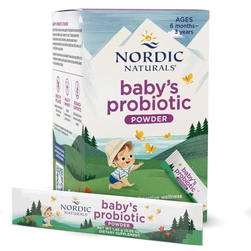 Polvo Probiótico Sin Sabor Baby’s Nordic Flora de Nordic Naturals - 30 Paquetes - 4 Mil Millones de CFU - Salud Digestiva y Apoyo Inmunológico para - imagen 1