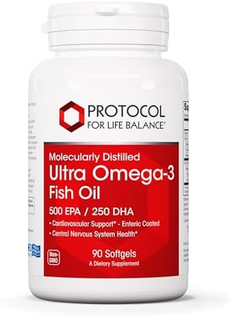 PROTOCOL FOR LIFE BALANCE Ultra Omega-3 500mg EPA y 250mg DHA - Aceite de Pescado para el Cerebro, Corazón y Sistema Nervioso - Suplemento Omega No - imagen 1