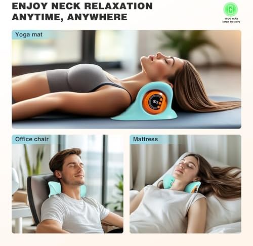 Masajeador de Cuello GYSIEN, Relajante de Cuello y Hombros con Calor, 3 Modos, Almohadas Portátiles para Alivio del Dolor y Relajación Muscular, - imagen 4