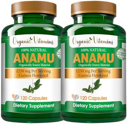 Vitamisan Vitaminas Orgánicas Anamu 1250mg 100% Cultivadas Orgánicamente 240 Cápsulas Petiveria Allicea - imagen 1