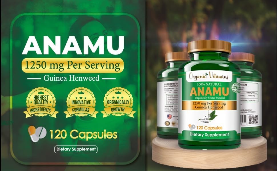 Vitamisan Vitaminas Orgánicas Anamu 1250mg 100% Cultivadas Orgánicamente 240 Cápsulas Petiveria Allicea - imagen 7