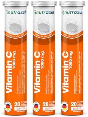 Tabletas Efervescentes de Vitamina C Nutrazul 1000mg, Suplemento para Mantener la Inmunidad, Sin Gluten, Sin Lactosa, Sin Azúcar, Sabor Naranja, 20 - imagen 1