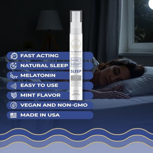 Nu Bloom Spray para Dormir de Acción Rápida – Spray Natural para Adultos con Melatonina, L-Teanina, Cáñamo y Raíz de Valeriana – Ayuda Oral para - imagen 3