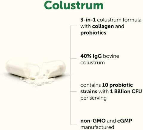 Colostrum Bovina Micro Ingredients 1,000 mg por Porción, 240 Cápsulas | 40% IgG con Colágeno y Probióticos | Suplemento de Colostrum con 10 Cepas - imagen 2