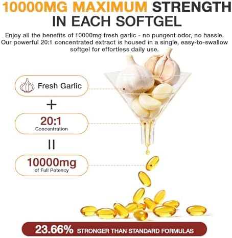 Extracto de Ajo Envejecido - 300 Cápsulas Suplementos de Ajo para Bienestar Diario y Cardiovascular, No OGM, Suplementos Naturales en Softgel, - imagen 3