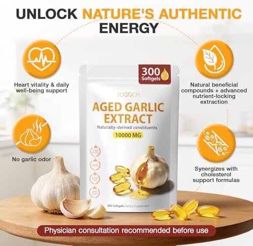 Extracto de Ajo Envejecido - 300 Cápsulas Suplementos de Ajo para Bienestar Diario y Cardiovascular, No OGM, Suplementos Naturales en Softgel, - imagen 4