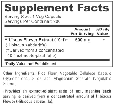 Cápsulas de Flor de Hibisco NusaPure, 500 mg, 200 Veganas (Sin OGM, Veganas) - imagen 4