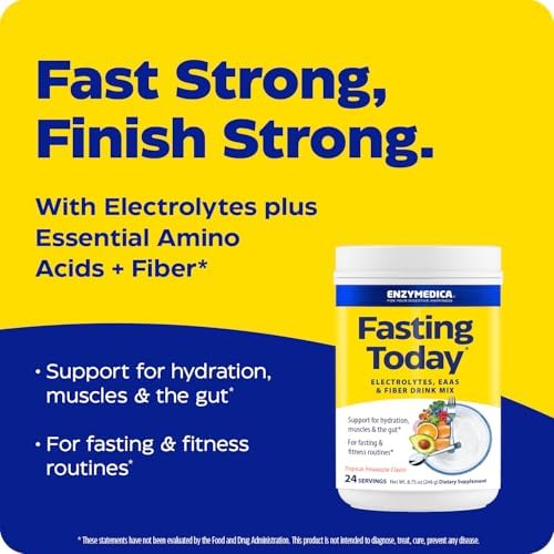 Mezcla de Bebida Enzymedica Fasting Today - Suplemento en Polvo de Electrolitos para el Ayuno Intermitente, Apoyo a la Hidratación, Apetito y Salud - imagen 3