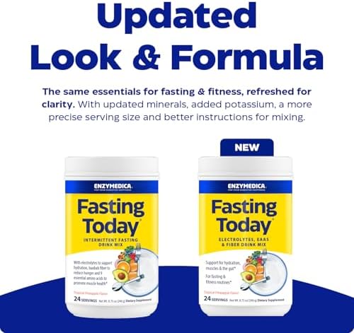 Mezcla de Bebida Enzymedica Fasting Today - Suplemento en Polvo de Electrolitos para el Ayuno Intermitente, Apoyo a la Hidratación, Apetito y Salud - imagen 6