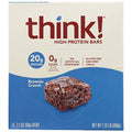 Barritas de Proteína think!, Snacks Altos en Proteína, Sin Gluten, Sin Azúcar, Barras Energéticas con Aislado de Proteína de Suero, Brownie Crunch, - imagen 1