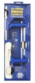 Kit de Limpieza de Ventanas Ettore 17050: Incluye Limpiaparabrisas de 12, Lavadora de Microfibra de 10 y Polo Extensible de 42, Azul - imagen 1